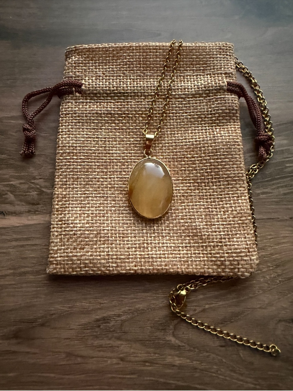 Yellow Agate Oval Necklace Yellow Agate Necklace Gift For Mom Agate Necklace